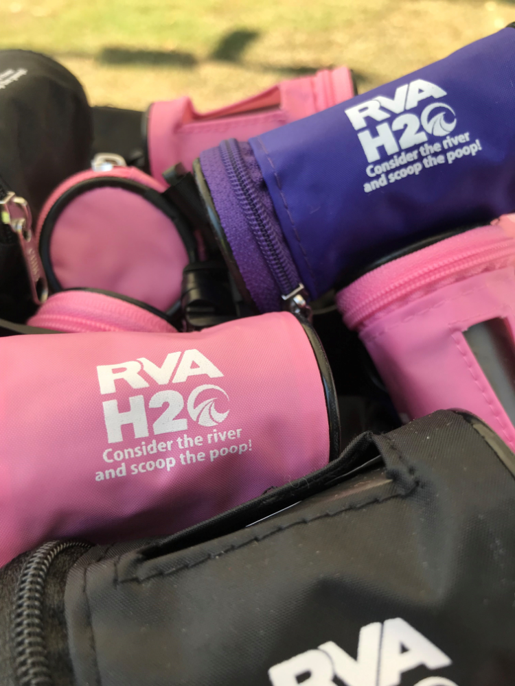 pink and blue poop bag dispensers from RVA H20